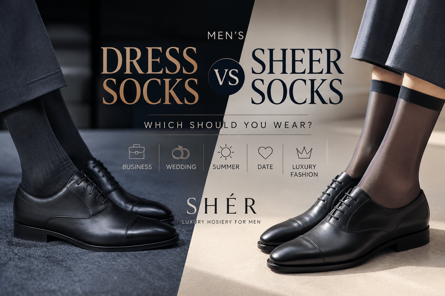 Men's Dress Socks vs Sheer Socks: Which Should You Wear? - SHÉR