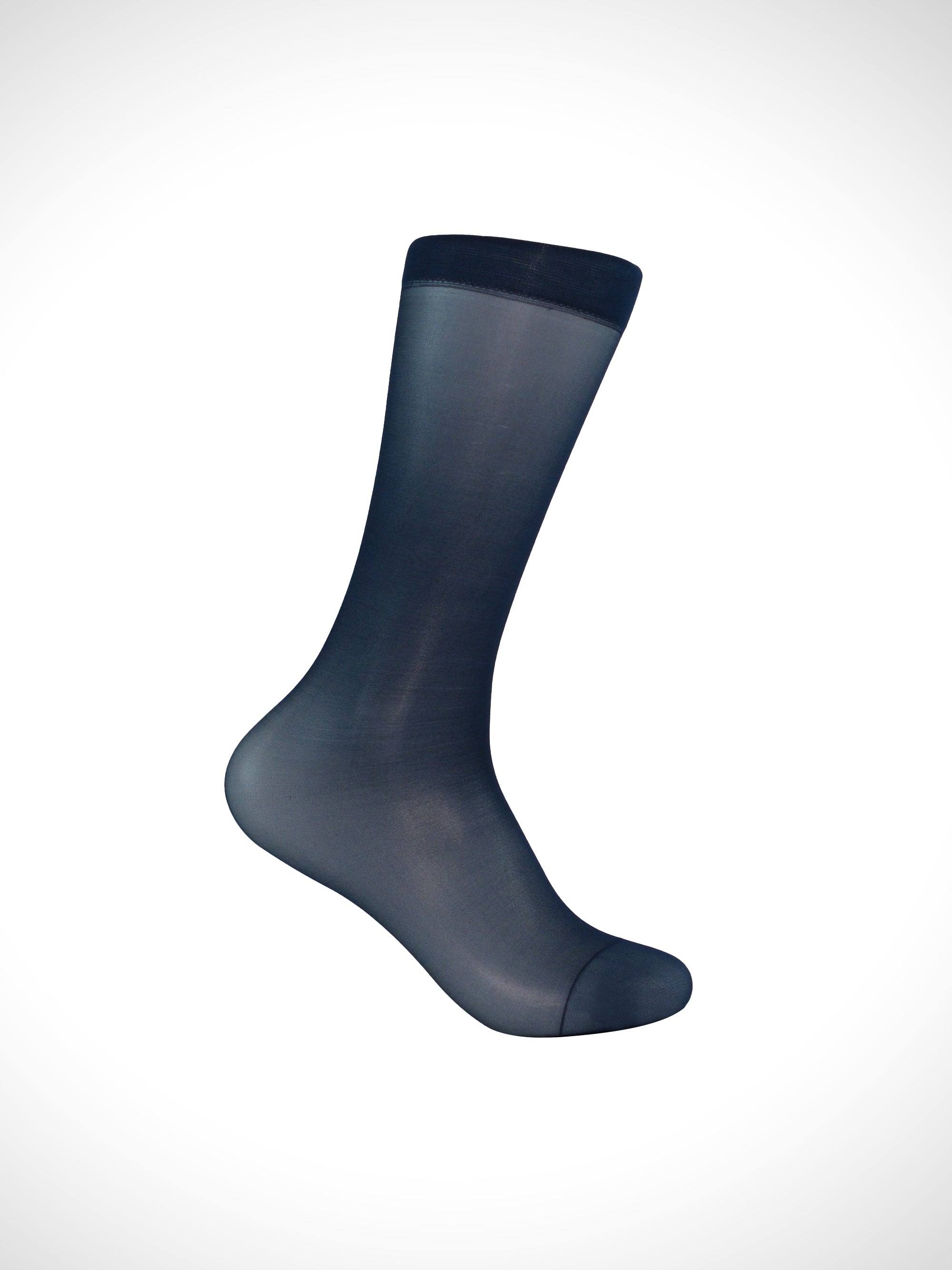 Navy Ultra-Sheer Contour Men’s Socks – Breathable Silky Fit for Dress Shoes