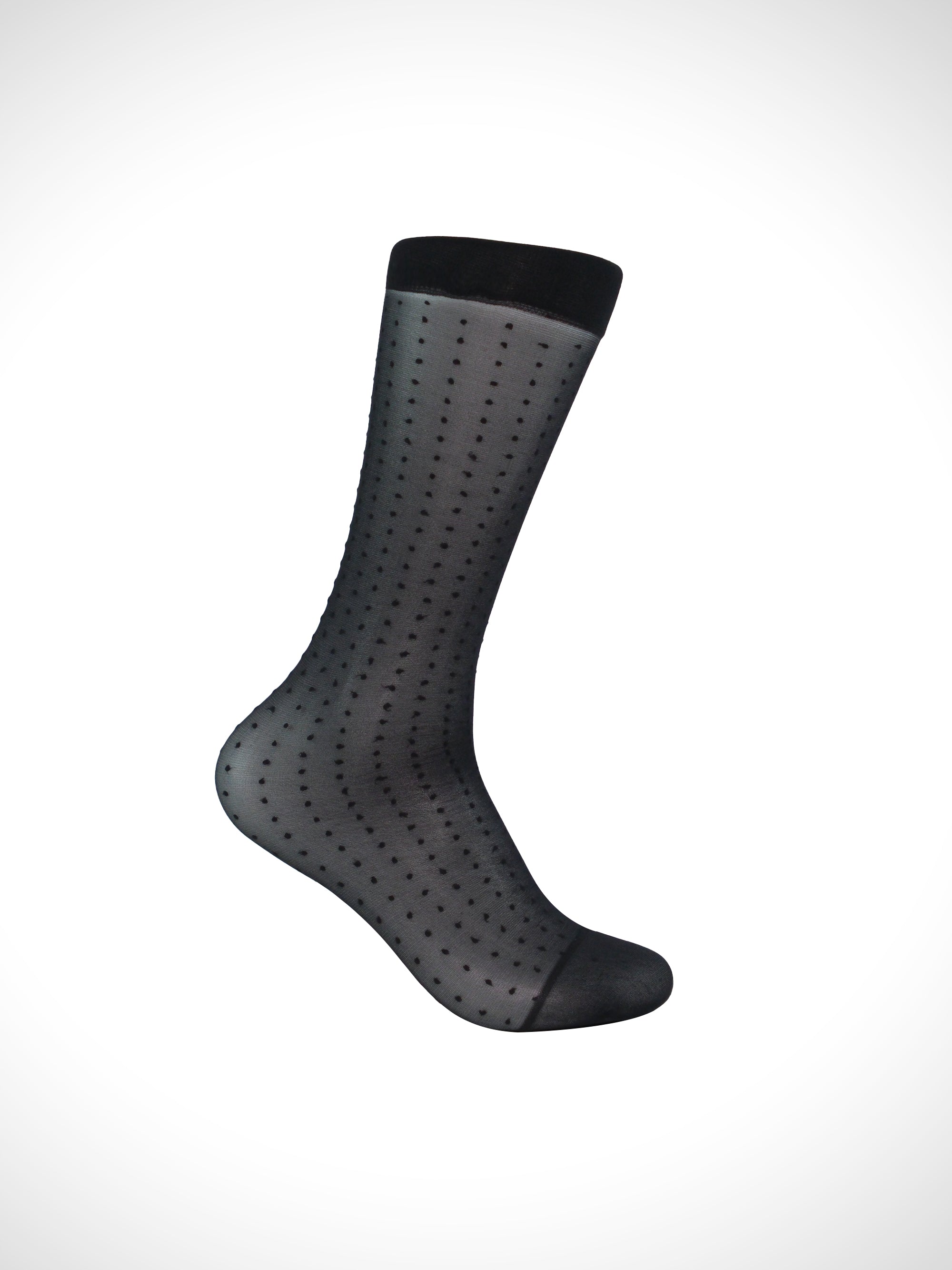 Polka Dot Inspired Sheer Men’s Socks – Artistic Pattern with Misty Texture