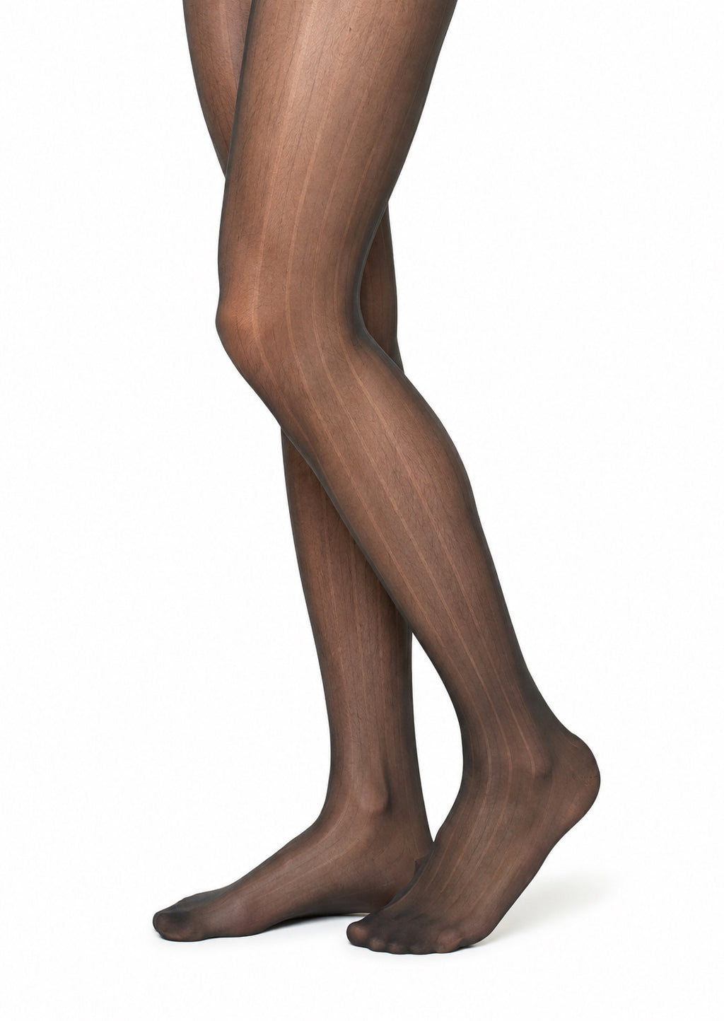 Smoke Black 5D Textured Sheer Men’s Pantyhose – 512-Needle Knit with Sculpted Fit