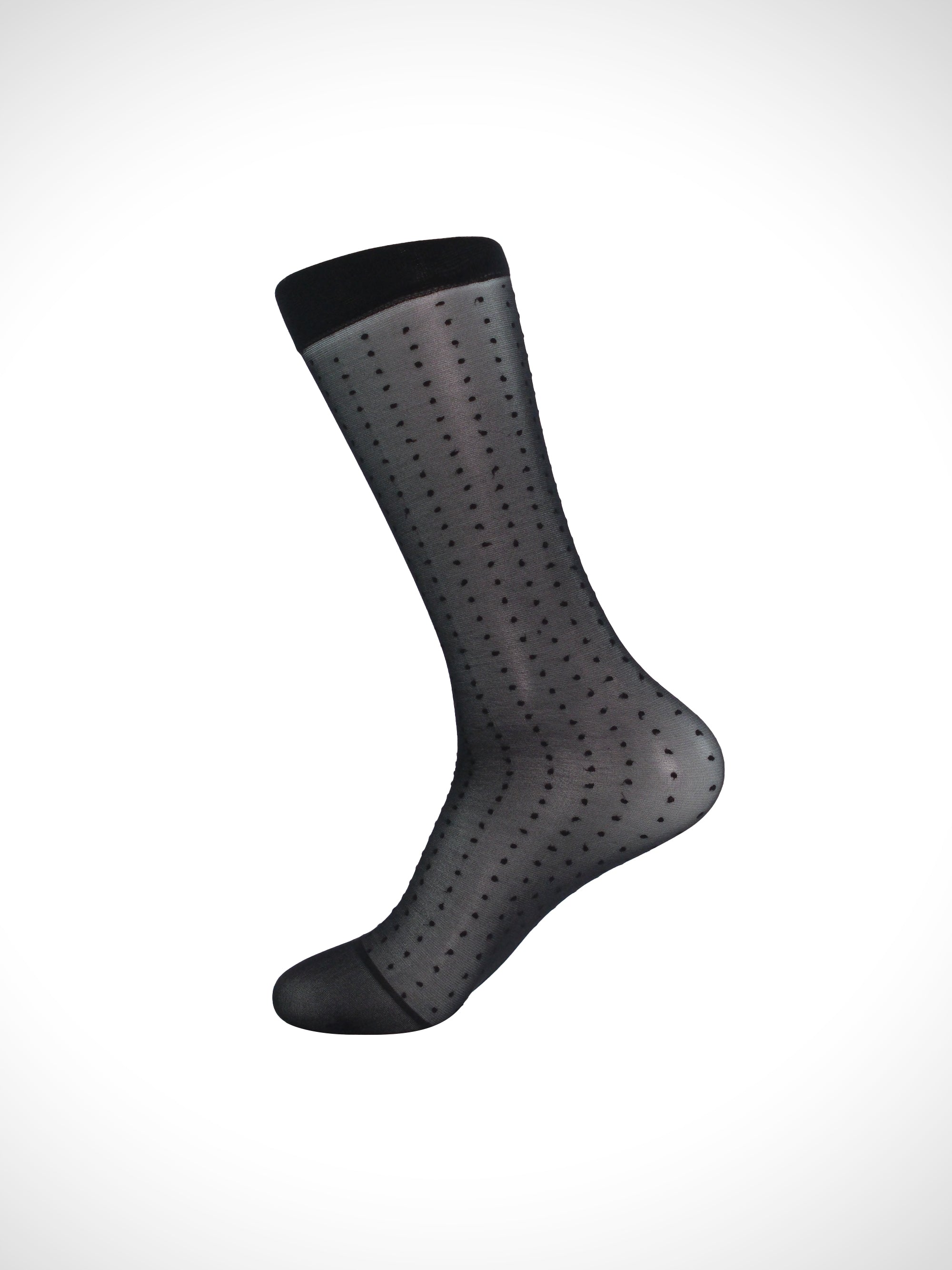 Polka Dot Inspired Sheer Men’s Socks – Artistic Pattern with Misty Texture