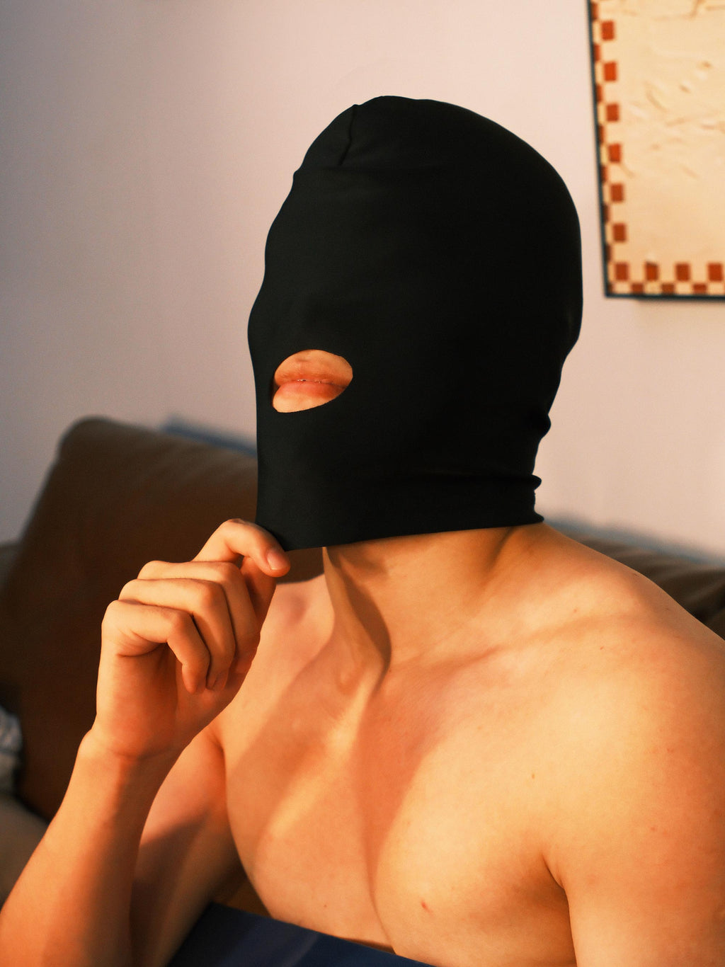 Cagoule bandeau avec ouverture pour la bouche – Couverture intégrale de la tête pour les jeux sensoriels