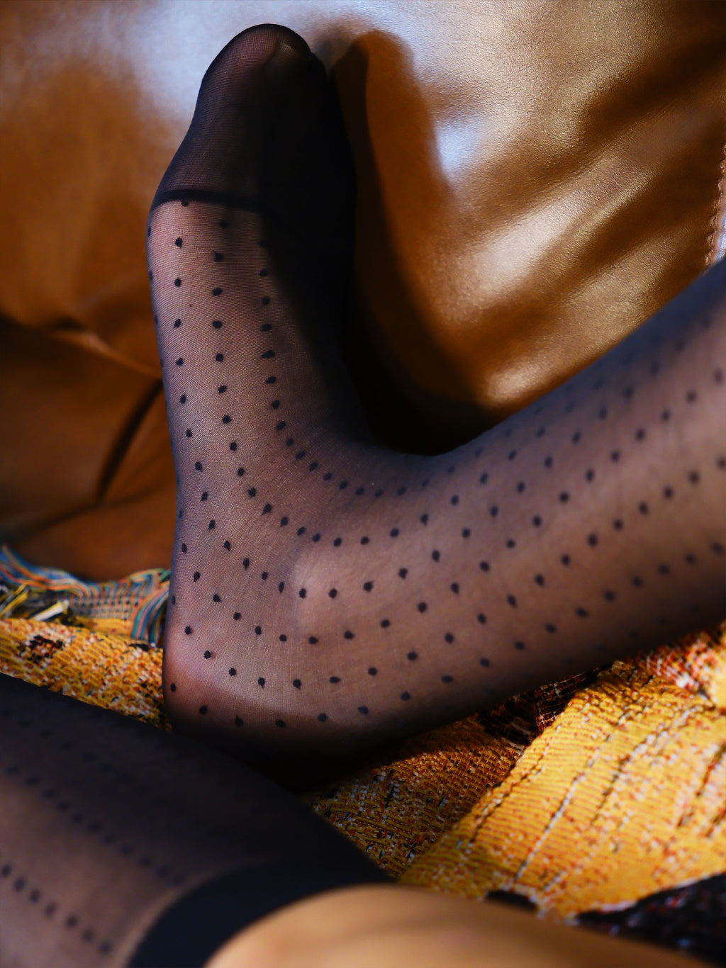 Polka Dot Inspired Sheer Men’s Socks – Artistic Pattern with Misty Texture