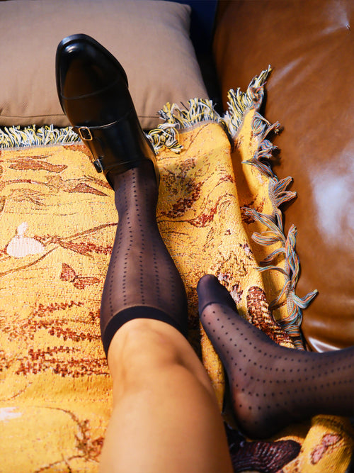 Polka Dot Inspired Sheer Men’s Socks – Artistic Pattern with Misty Texture - SHÉR