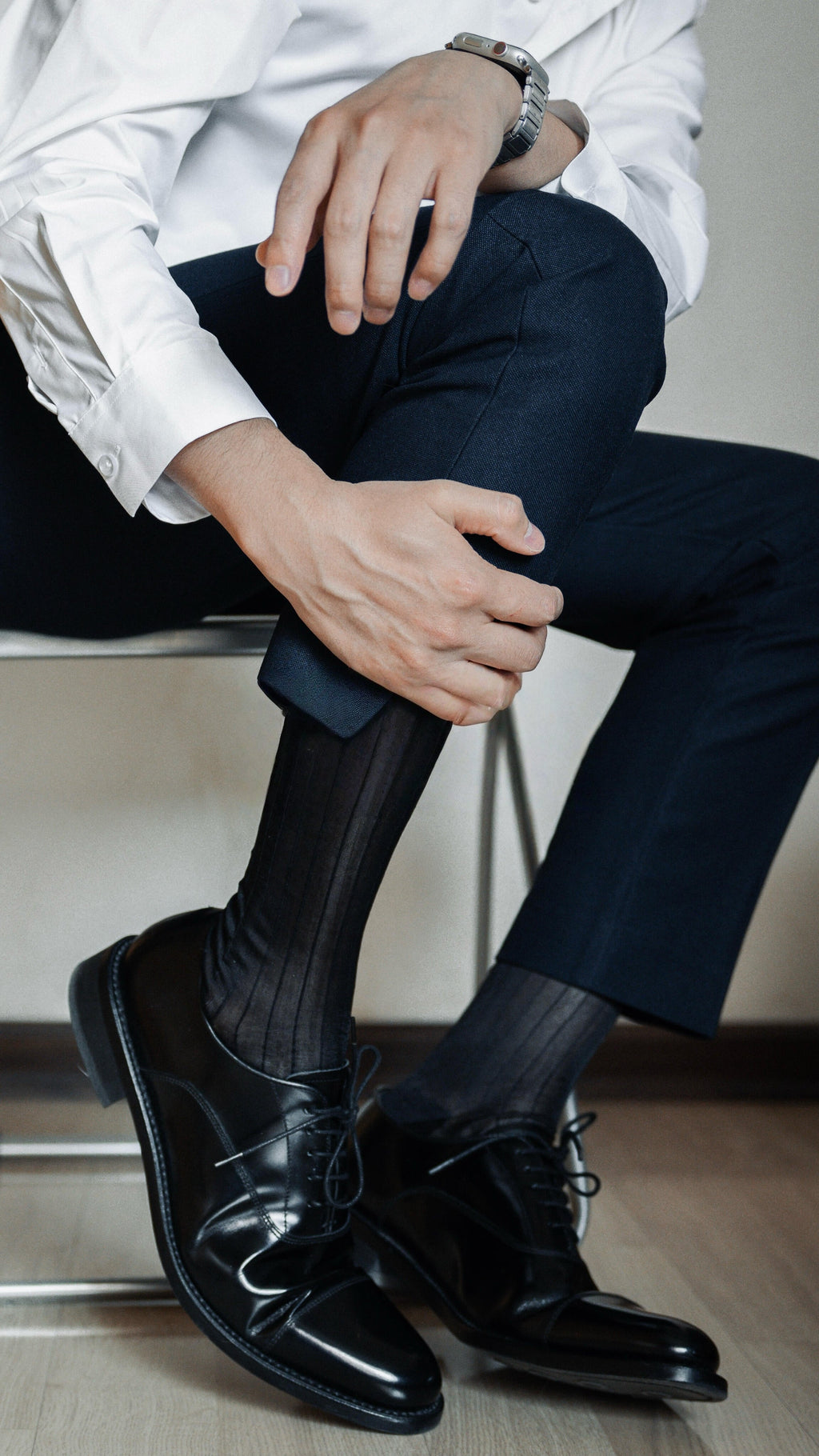 Gentleman’s 100% Nylon Sheer Socks – Vintage Shine with Cloud - Soft Fit - SHÉR