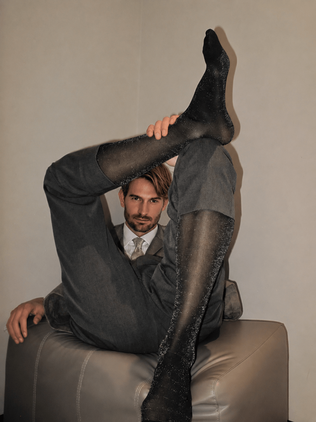 Galaxy Noir Diamond-Shine Sheer Men’s Socks – Stardust Edition - SHÉR