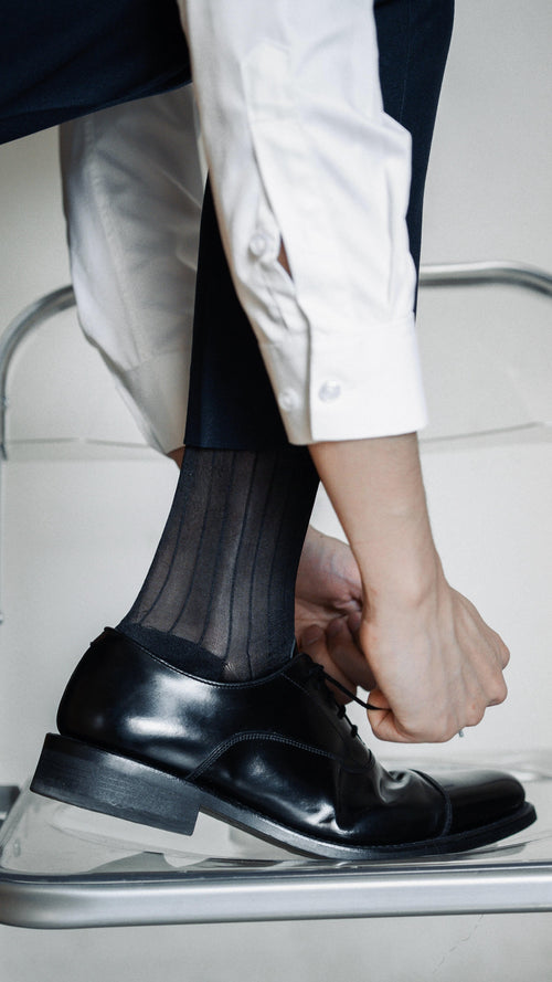 Gentleman’s 100% Nylon Sheer Socks – Vintage Shine with Cloud - Soft Fit - SHÉR