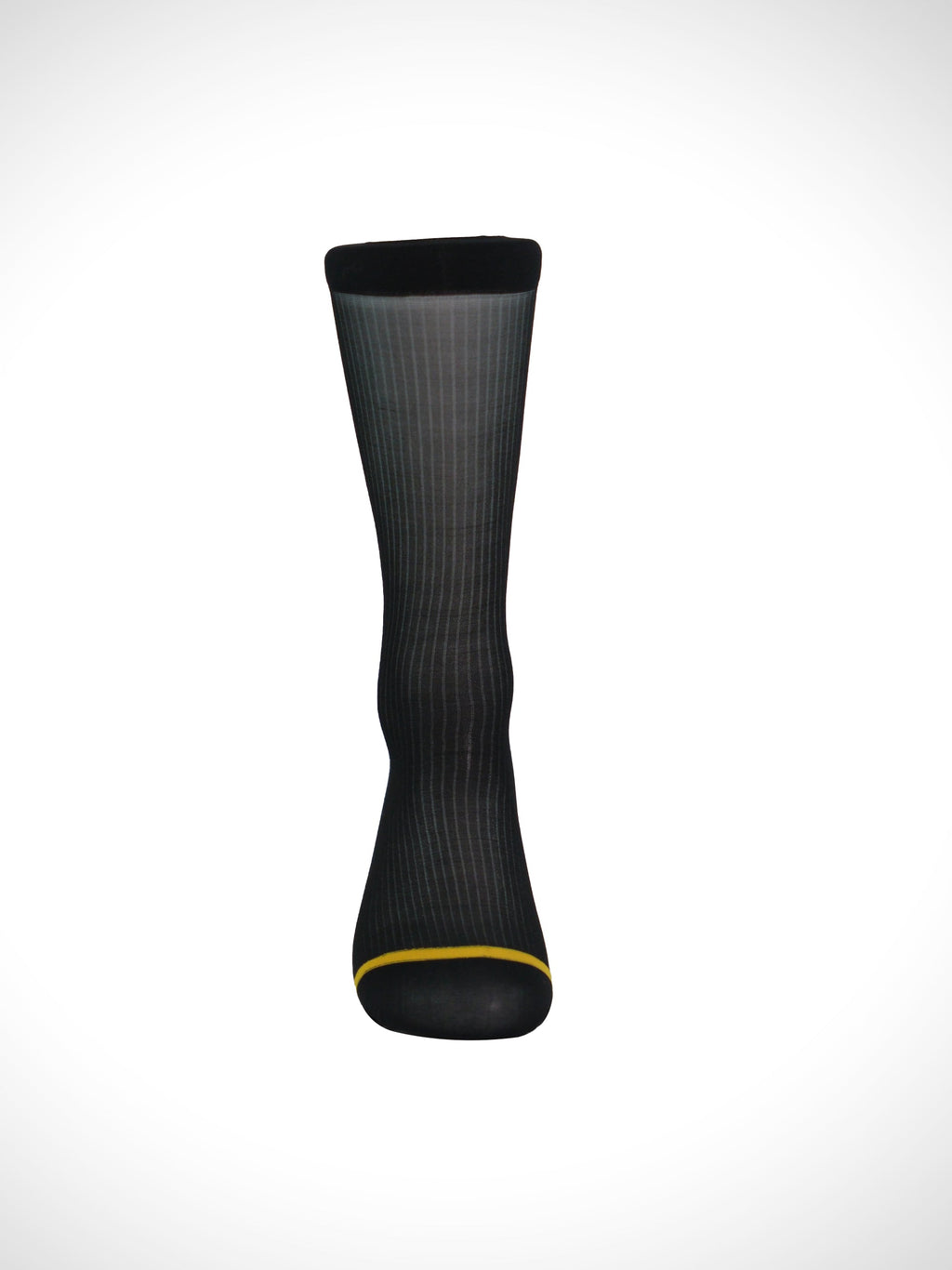 Gold Reinforced Toe Sheer Striped Men’s Nylon Socks – Breathable Silky Fit - SHÉR