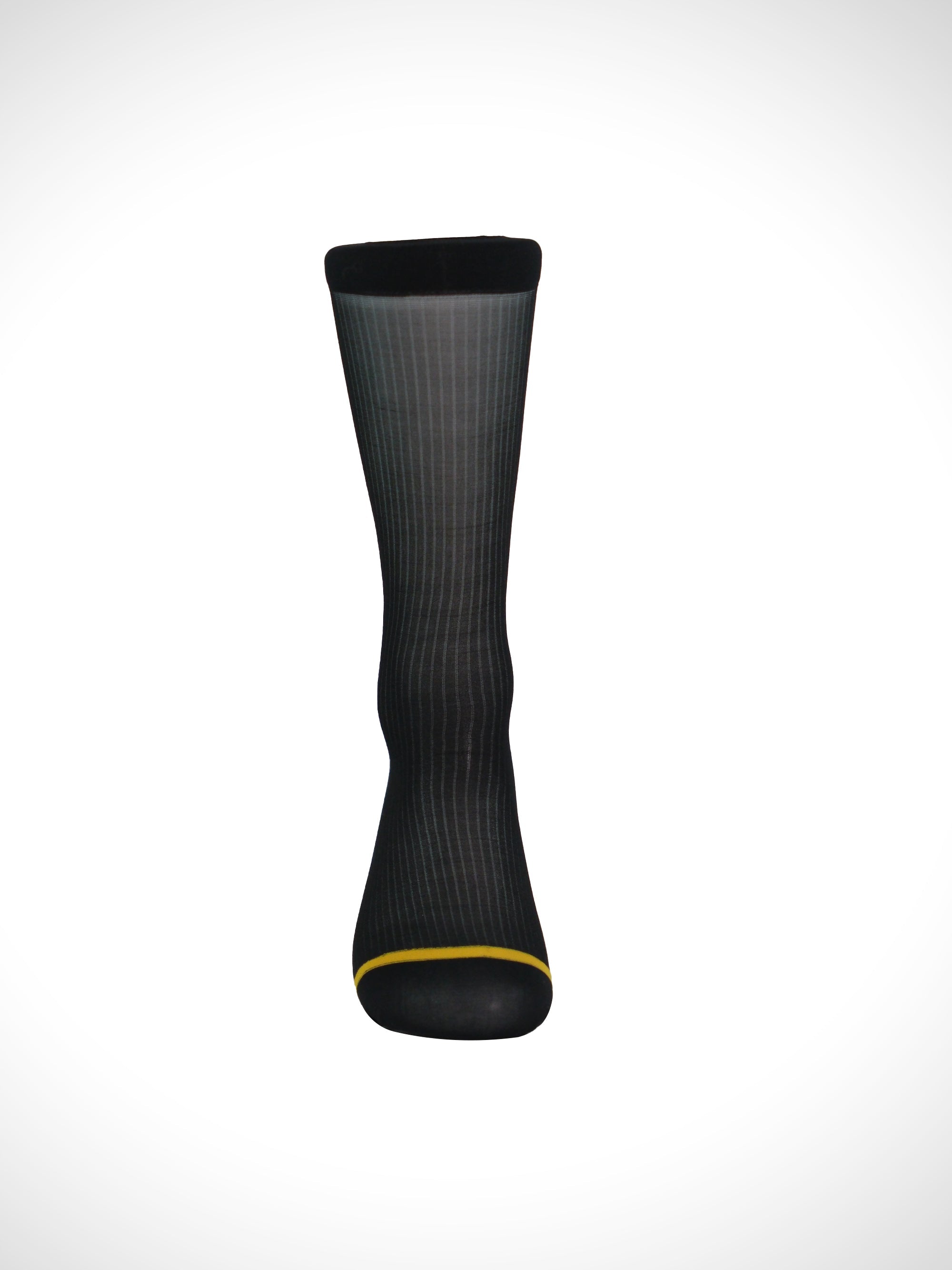 Gold Reinforced Toe Sheer Striped Men’s Nylon Socks – Breathable Silky Fit - SHÉR