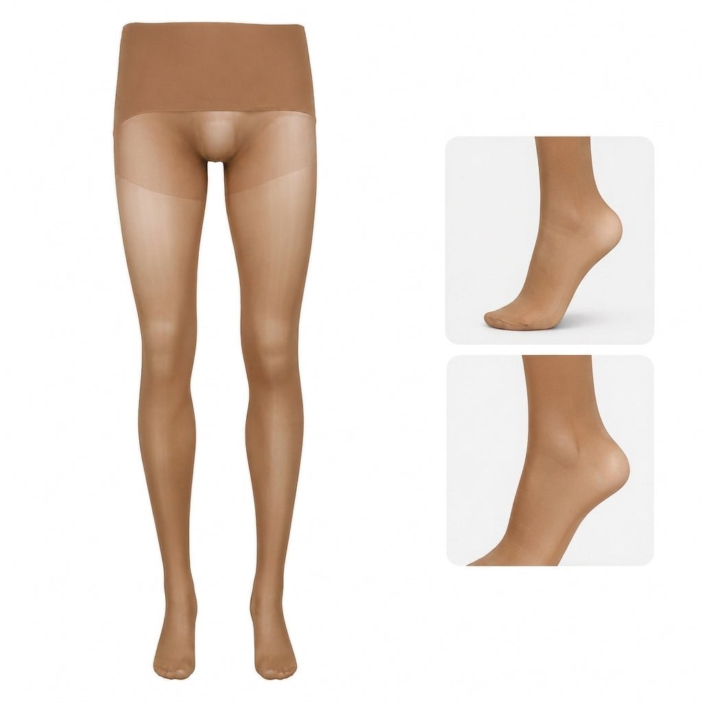 Invisible Skin™ Ultra Sheer Men's Pantyhose – 1D Matte Nude Tights for Shorts - SHÉR