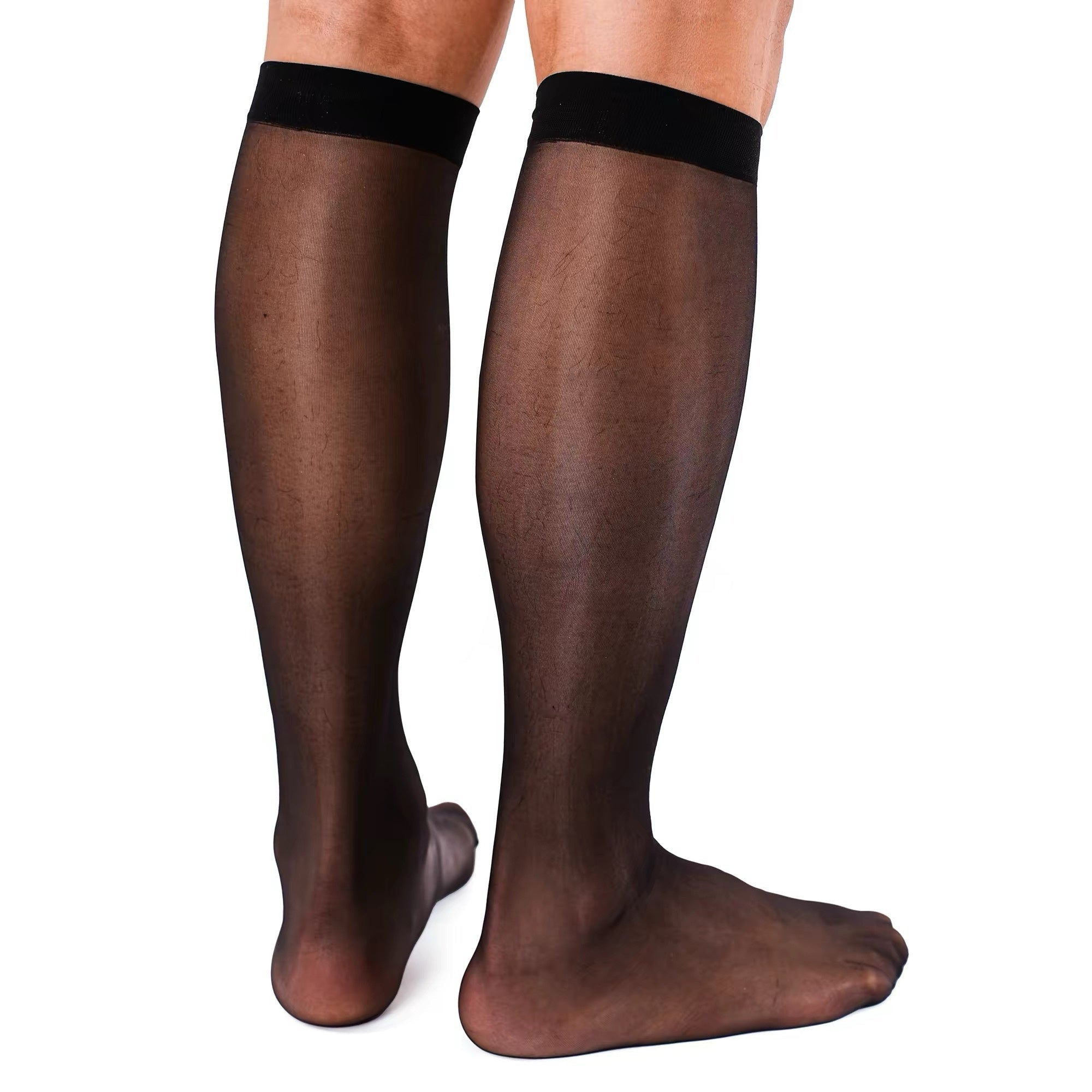 Silver Mirage Ultra Sheer Men’s Knee - High Socks – 1D Silk - Blend with Liquid Metallic Glow - SHÉR