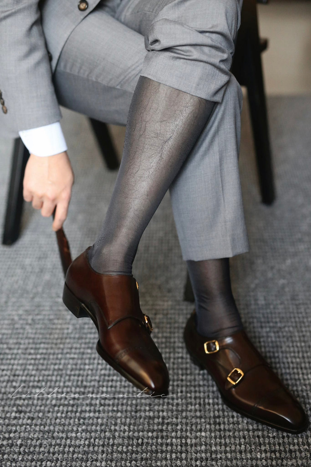 Silver Mist Sheer Men’s Socks – Gloss Touch Collection - SHÉR
