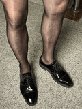Smoke Black 5D Textured Sheer Men’s Pantyhose – 512-Needle Knit with Sculpted Fit - SHÉR