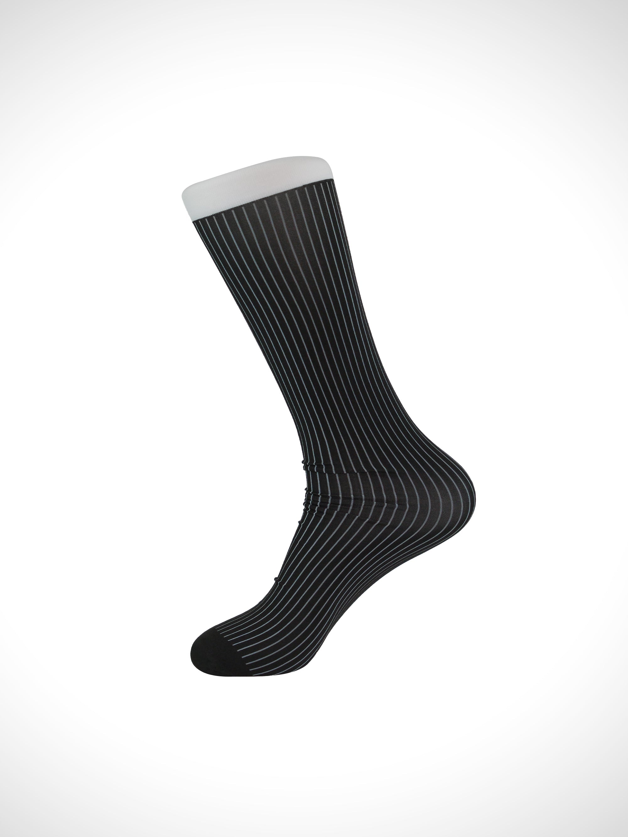 Striped Velvet Knee - High Socks for Men – Bold Contrast with Luxurious Warmth - SHÉR